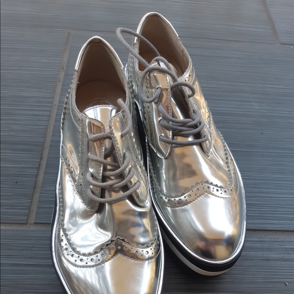 The Wishbone mirror leather oxford platform - Picture 2 of 4